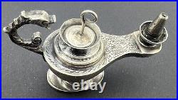 Antique Silver. 800 Miniatures, Hookah-Shisha & Oil-Lamp, 193,3 gr / 6.81 oz