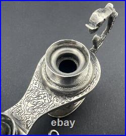 Antique Silver. 800 Miniatures, Hookah-Shisha & Oil-Lamp, 193,3 gr / 6.81 oz