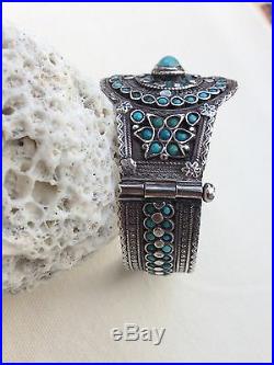 Antique Silver Cuff Bracelet Tribal Turkoman Ethnic Bukhara #1