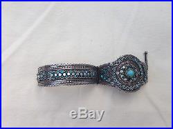 Antique Silver Cuff Bracelet Tribal Turkoman Ethnic Bukhara #1