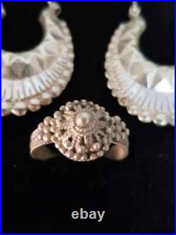 Antique Silver Islamic Earrings Arab Ring Ancient Ancient