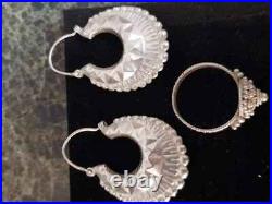 Antique Silver Islamic Earrings Arab Ring Ancient Ancient