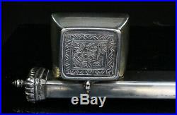 Antique Solid Silver Ottoman Islamic Turkish Qalamdan Divit Case Inkwell + Marks