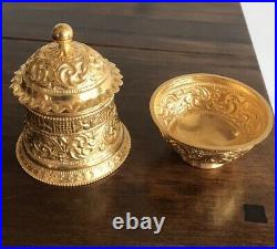 Antique Style Islamic Arabic Monarchs Oman 22ct Gold Tea Caddy Box + Suger Bowl