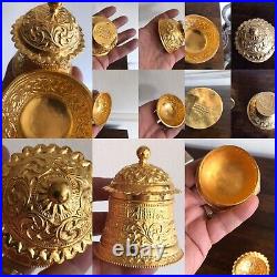 Antique Style Islamic Arabic Monarchs Oman 22ct Gold Tea Caddy Box + Suger Bowl