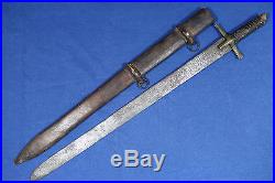 Antique Sudanese short Kaskara sword (sabre dagger) Sudan 19th