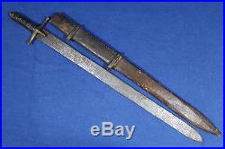 Antique Sudanese short Kaskara sword (sabre dagger) Sudan 19th
