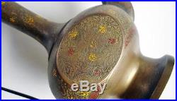 Antique Tea Pot Brass Copper Islamic Hand Made Flower Engraved Pitcher
