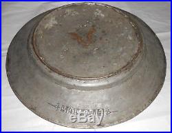 Antique Tinned Copper Plate Bowl with Decoration Signed Turkish Armenian Islam
