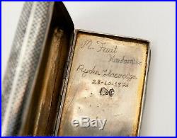 Antique Turkish Armenian Silver Niello Sweetheart Tobacco Case with Tughra Mark