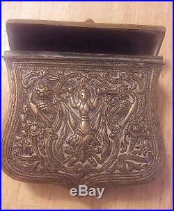Antique Turkish Brass Palaska Cartridge Powder Box
