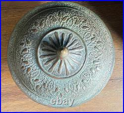 Antique Turkish Ottoman Copper Lidded Bowl Tureen 18 Century Persian Embossed