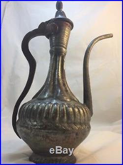 Antique Turkish Ottoman Islamic Big Size Copper Water Ewer