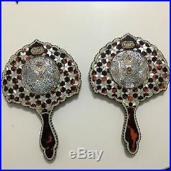 Antique Turkish Ottoman Islamic Middle Eastern Mirror Hand Made Of Tortoiseshell
