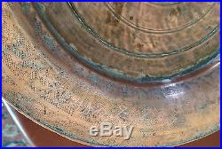 Antique Turkish Ottoman Tin Copper Plate Tray Marked Islamic RARE Middle East