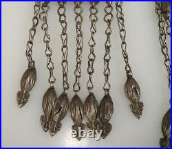 Antique Turkmen Tribal Silver Carnelian Earrings 9 23cm 56853