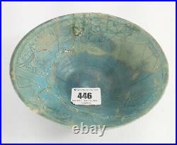 Antique Turquoise Blue Glazed Persian Middle Eastern Kashan Pottery Bowl Islamic