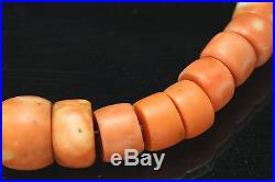 Antique UNTREATED MEDITERRANEAN Natural Coral Necklace / Beads