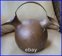 Antique Very Primitive Copper Middle Eastern Water Jug Two Sided Spouts Double