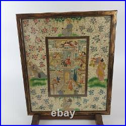 Antique / Vintage Fine Middle Eastern Painting Of a Busy Town Qajar Style