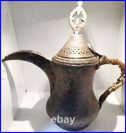 Antique Vintage Old Bedouin Arabic Dallah Brass Copper Coffee Pot