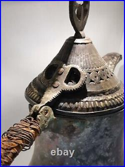 Antique Vintage Old Bedouin Arabic Dallah Brass Copper Coffee Pot