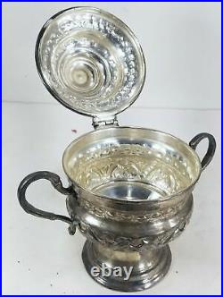 Antique Vintague Silverplate Covered Vase Hotelware Middle Eastern Arabic WMF
