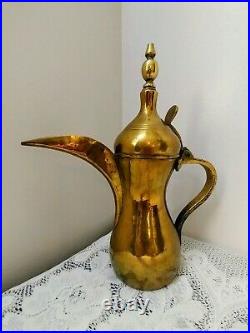Antique Vtg Brass Dallah Arabic Middle Eastern Coffee Tea Pot