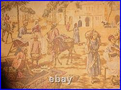 Antique Wall Tapestry Middle Eastern Village Camel Horse Persian Vintage Runner
