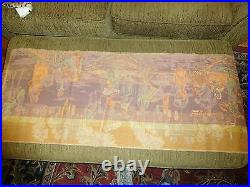 Antique Wall Tapestry Middle Eastern Village Camel Horse Persian Vintage Runner