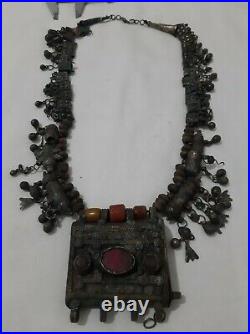 Antique Yemeni silver Bedouin Jewish Handmade necklace