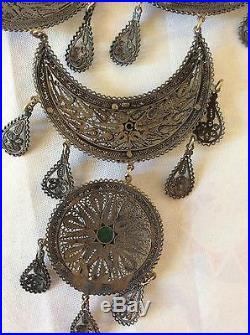 Antique Yemenite Filigree Necklace, 925 Sterling Silver, Judaica, Amazing work