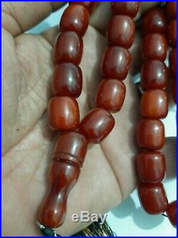 Antique amber Bakelite cherry amber PRAYER Tasbih BEADS 72 Gram