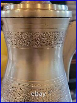 Antique brass Middle Eastern Dallah coffee tea pot Turkish Aerobic Kettle