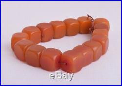 Antique butterscotch Bakelite Yemen Amber cube beads Necklace-139 gram