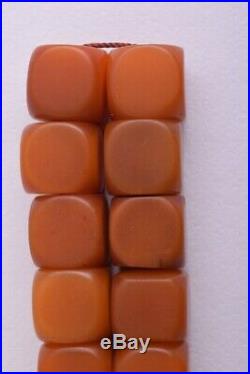 Antique butterscotch Bakelite Yemen Amber cube beads Necklace-171 gram