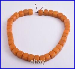 Antique butterscotch Bakelite Yemen Amber cube beads Necklace-307 gram