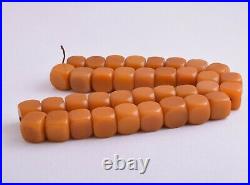 Antique butterscotch Bakelite Yemen Amber cube beads Necklace-307 gram