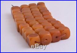 Antique butterscotch Bakelite Yemen Amber cube beads Necklace-329 gram