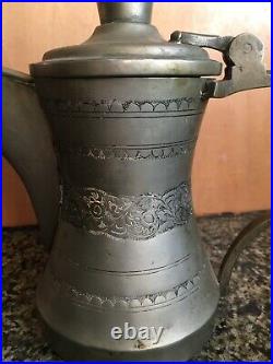 Antique copper brass Persian Islamic Dallah Arabic Coffee Pot 3 Pound 11 28cm