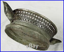 Antique copper tinned islamic engraved oil lamp Afghanaistan candle holder N-125