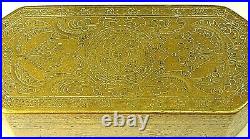 Antique ea. 1800's FINE Hand Tooled Brass Qajar Islamic Snuff Box Case, Signed
