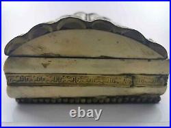 Antique early19th century, Wooden Box Inlaid With Camel bone and brass, handmade