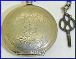 Antique full hunter silver hand engraved case pocket watch for Ottoman market