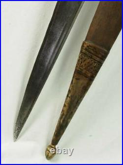 Antique islamic Afghan Khyber Knife Straigh Blade Short sword Dagger Messer KH25