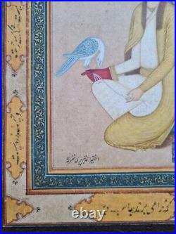 Antique islamic Qajar persian handmade miniature painting Ahmed Tabrizi, 19th C