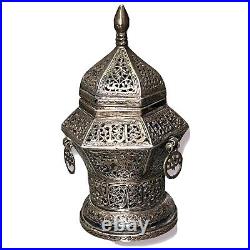 Antique islamic Solid Silver Incense Burner Persian Ottoman Indian Afghan Rare
