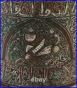 Antique islamic khorasan copper inkwell eastern persian 19th century