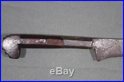 Antique long Berber (Algerian) flissa sword (yatagan shape) 19th century