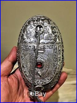 Antique museum quality persian islamic QAJAR middleeastern solid silver kashkul